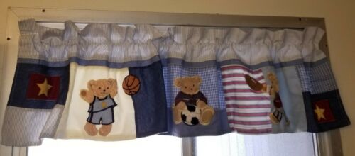 Kidsline Play Ball Decorative Window Valance--teddy Bear/sports--sold As Is